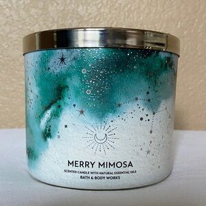 Bath & Body Works Merry Mimosa Candle - Teal and White